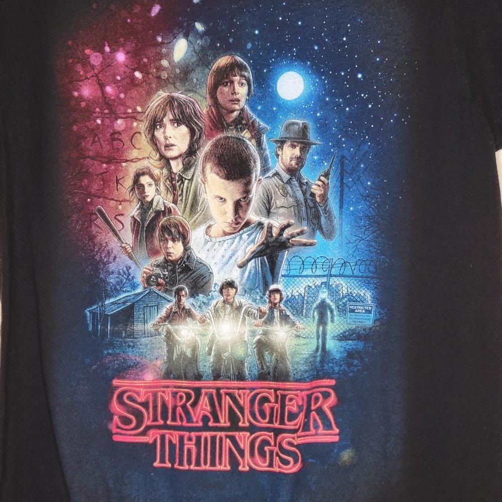 Stranger Things Netflix Black Graphic Tee Shirt Unisex Size S - Picture 6 of 6